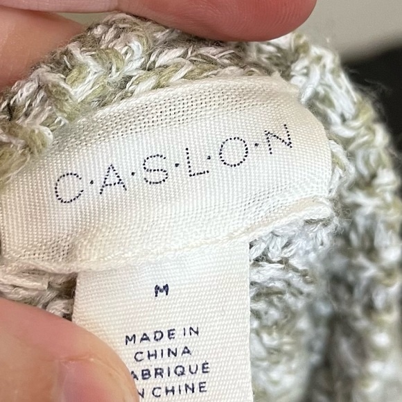 Caslon Colour Block Crewneck Sweater - Olive Green - Picture 6 of 9